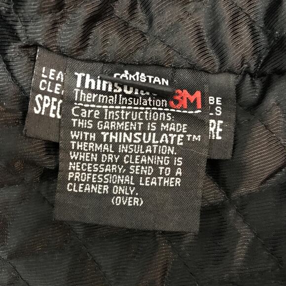 Jim & Mary Lou Leather Jacket Mens XL Black 3M Thinsulate Car Coat Quilted Lined - Picture 11 of 16